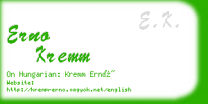 erno kremm business card